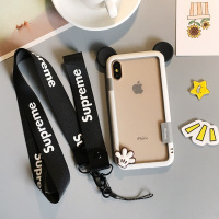 适用iphonex苹果Xs手机壳11pro max硅胶xr卡通8plus挂绳7p散热女真智力