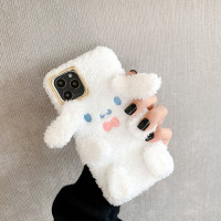 毛绒可爱玉桂狗适用8plus苹果x手机壳iphone11pro软xsmax女xr套7p真智力