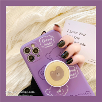 紫色小熊适用iPhonexs/11promax手机壳苹果8/7Plus情侣xr硅胶软壳真智力