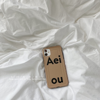 *SHERRY*ins韩风简约泥土色英文适用苹果11XR7pXSMAXproMAX手机壳真智力