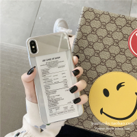 简约标签镜面iPhonexs/11promax/xr手机壳苹果8/7plus透明6硅胶套真智力