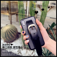 戚薇同款皮手腕带适用苹果11pro 7 8plus防摔iPhoneXSMAX手机壳xr真智力
