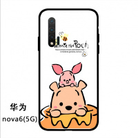 卡通可爱萌小熊华为nova6手机壳女玻璃5g硅胶防摔4g动漫网红nove6se童年es全包边note萌物趣味pro真智力