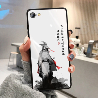 苹果XR手机壳玻璃寒江孤影iPhone男女款x中国风7P/8P江湖故人XS Max创意xr情侣七限量版八plus手真智力