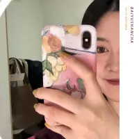 只要香榭的落叶~高级灰软壳iphone11pro XSMax撞色油画ins手机壳真智力