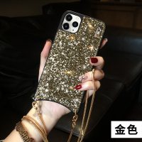 苹果11Pro手机壳XSMAX潮牌亮片新款iPhoneX插卡式钱包女款promax创意金属链条苹果X斜挎8plus真智力