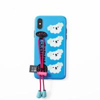 韩国second unique适用苹果7/8r防滑皮筋绳手机壳iPhonema软真智力