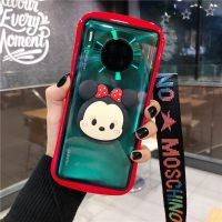 小蛮腰华为mate30pro手机壳p30pro弧形透明边框mate20p卡通硅胶p20带支架挂绳防摔手机套nova真智力