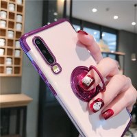 情侣款华为P30pro手机壳潮牌男女P20por支架P20pro透明CLT-AL01软HW p30网红p20紫色黑真智力