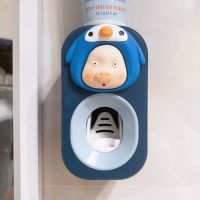 可爱猪宝宝全自动挤牙膏器儿童卡通创意懒人牙膏挤压器牙刷置物架|企鹅猪宝宝 单独挤牙膏器