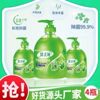 芦荟抑菌洗手液消毒泡沫清香型按压瓶儿童家用装500g 四瓶装(4个泵头)