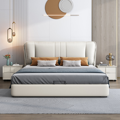 锐取 床 意式轻奢皮床1.8米双人床主卧室软包床婚床1.5米单人床现代简约大小户型软靠储物床