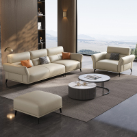 锐取 沙发头层牛皮现代简约大小户型意式极简牛皮沙发客厅高端家具