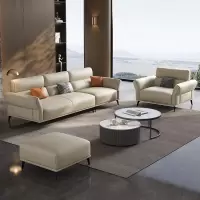 锐取 沙发头层牛皮现代简约大小户型意式极简牛皮沙发客厅高端家具