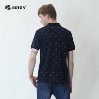Boton/波顿夏日透气男士修身时尚印花POLO衫男装休闲上衣