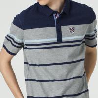 Boton/波顿新款T恤男潮流条纹翻领POLO衫青年休闲短袖