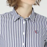 Boton/波顿女装新款条纹衬衫女士秋季长袖百搭上衣女