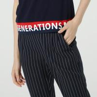 Boton/波顿秋季新款微弹力竖条修身显瘦休闲裤女