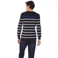 Boton波顿 新款秋冬季时尚套头毛衣修身条纹圆领针织衫毛衫