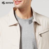 Boton波顿秋冬款拉链外套男士商务休闲翻领短款夹克上衣