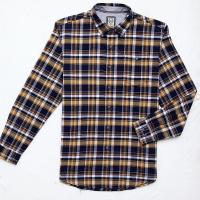 波顿/Boton 秋冬 纯棉蓝格男士长袖衬衫打底衬衣