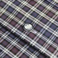 波顿/Boton男人纯棉长袖爸爸格子衬衫中年秋季薄款宽松男士衬衣