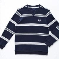 波顿/Boton男士秋冬时尚百搭条纹针织毛衣圆领打底衫上衣