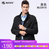 波顿/Boton男士秋装中年毛呢外套中款爸爸中长款夹克休闲4050岁