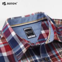 波顿/Boton秋冬男装衬衫上衣纯棉长袖薄款韩版潮流格子衬衫男潮牌