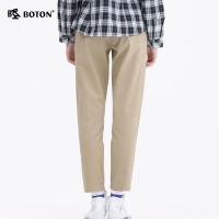 Boton/波顿秋冬新款韩版休闲裤子女气质纯色经典直筒女