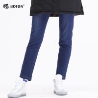 Boton/波顿秋冬牛仔裤修身显瘦牛仔裤潮流长裤女直筒裤