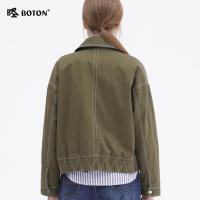 Boton/波顿秋装新款夹克外套女韩版宽松休闲短款夹克上衣
