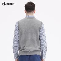 Boton/波顿马甲男v领背心潮流羊毛衫秋冬季坎肩无袖毛衣