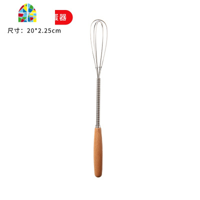 不锈钢打蛋器手动加粗手动搅拌器和面器鸡蛋烘焙工具搅蛋器 FENGHOU 小号木柄打蛋器+分蛋器(颜色随机)