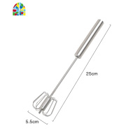 半自动打蛋器家用烘培蛋糕奶油打发器小型手动不锈钢打鸡蛋搅拌器 FENGHOU 12寸[半自动旋转不锈钢材质]