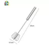 半自动打蛋器家用烘培蛋糕奶油打发器小型手动不锈钢打鸡蛋搅拌器 FENGHOU 10寸[半自动旋转不锈钢材质]