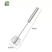 打蛋器家用迷你型不锈钢半自动手动手持式奶油打发器打鸡蛋搅拌器 FENGHOU 10寸[半自动旋转不锈钢材质]