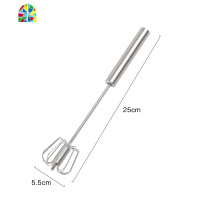 打蛋器家用迷你型不锈钢半自动手动手持式奶油打发器打鸡蛋搅拌器 FENGHOU 12寸[半自动旋转不锈钢材质]