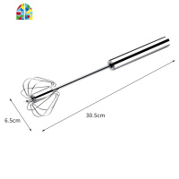 打蛋器手动家用小型不锈钢半自动蛋清打发搅蛋器打蛋机蛋糕搅拌器 FENGHOU [12寸绿色半自动打蛋器]304不锈钢