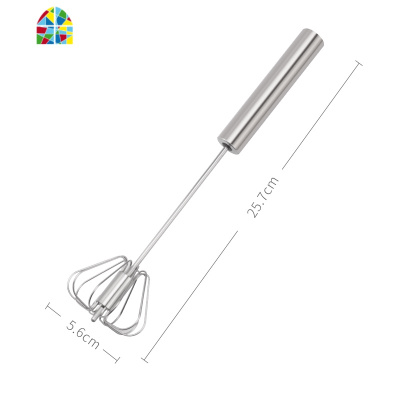 半自动打蛋器家用手动按压式小型蛋清奶油打发器烘焙鸡蛋搅拌器棒 FENGHOU 半自动-桔红色