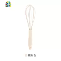 手动打蛋器硅胶搅拌器和面器家用小型鸡蛋奶油打发器蛋抽烘焙工具 FENGHOU 藕粉色