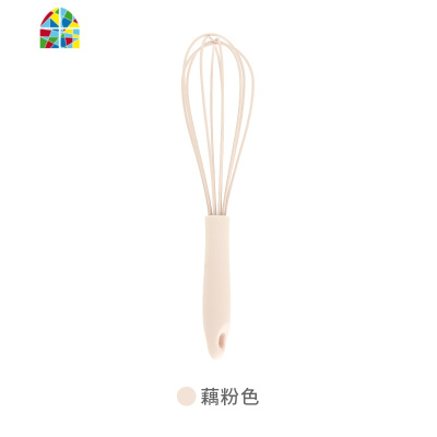 手动打蛋器硅胶搅拌器和面器家用小型鸡蛋奶油打发器蛋抽烘焙工具 FENGHOU 藕粉色