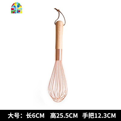 日式榉木柄家用手动打蛋器烘焙工具发奶油鸡蛋搅拌器硅胶条打蛋棒 FENGHOU 小号过滤勺
