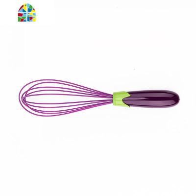 家用硅胶打蛋器 手工手动搅拌器 硅胶手摇打蛋器 搅鸡蛋烘焙工具 FENGHOU 茄子手柄小号25CM长