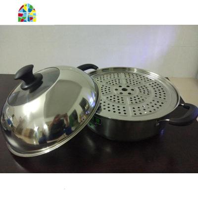 不锈钢桑拿锅蒸锅锅具海鲜蒸汽锅桑拿鸡桑拿海鲜锅火锅蒸锅桑拿煲 FENGHOU 锅口36cm带蒸片