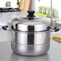 天天蒸锅不锈钢2层 加厚双层蒸锅二层多层复底电磁炉火锅锅具 FENGHOU 36cm加厚双层 送礼品