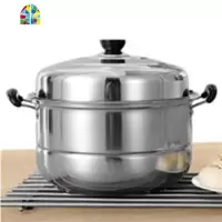 蒸锅不锈钢三层加厚火锅3层二2层多层蒸笼电磁炉锅具26c-32cm FENGHOU 30cm二层加厚