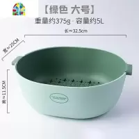 双层洗菜盆子洗水果盘盆客厅家用大号塑料滤水多功能长厨房 FENGHOU 椭圆灰色[大号]洗菜篮洗菜篮