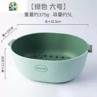 双层洗菜盆子洗水果盘盆客厅家用大号塑料滤水多功能长厨房 FENGHOU 绿(圆+椭)洗菜篮洗菜篮