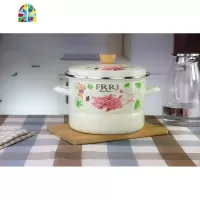 加厚搪瓷蒸锅大号加高二层蒸锅汤锅家用炖锅高锅电磁炉 FENGHOU 20cm舞花间蝶蒸锅 30cm